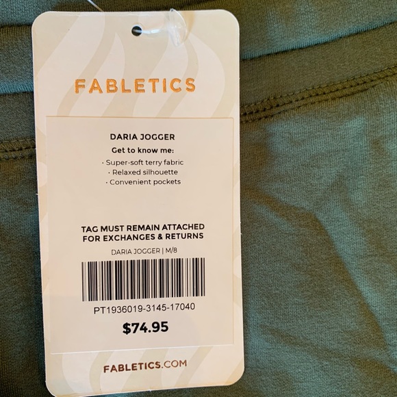 FABLETICS Lounge Terry Drawstring Jogger Medium Safari green NWT - Picture 5 of 9